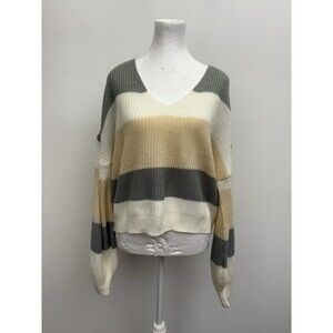 SHEIN Curve women’s sweater Cropped Size 0XL V Neck Long Sleeve Crochet